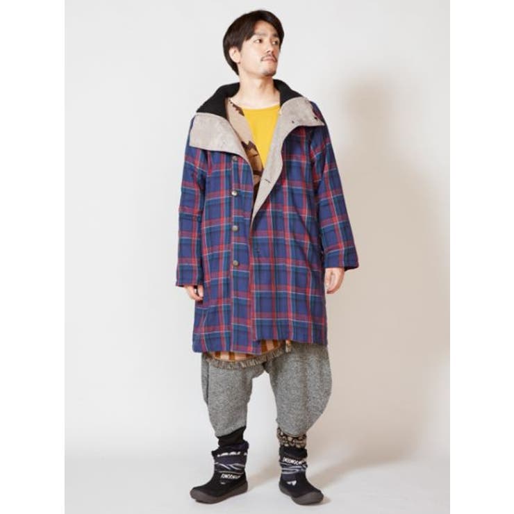 美品 ハリスツイード パッチワーク 切替 チェック柄 チェスター