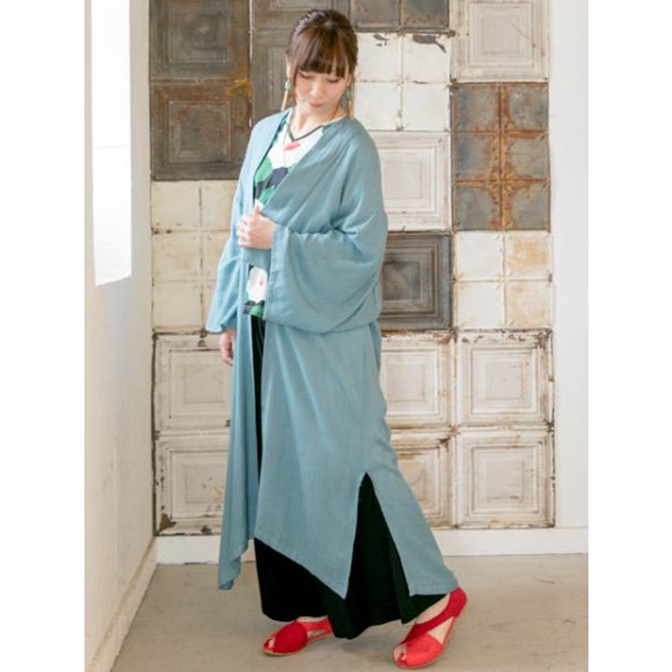 カヤ】着物風羽織り ロングカーディガン[品番：ACNW0006059]｜アミナ