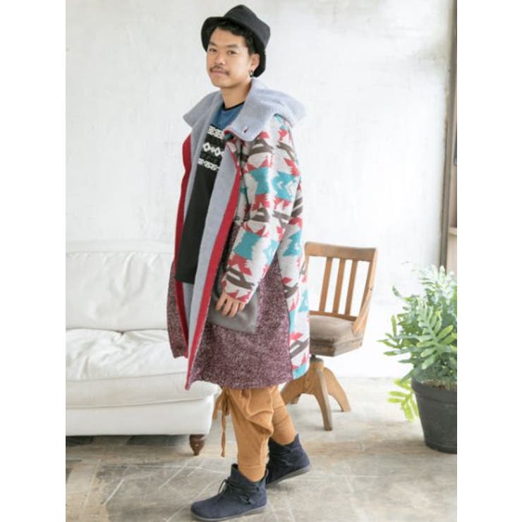【送料込】 チャイハネ】ノマドパッチワークMEN'Sコート[品番：ACNW0009233 ジャケット・アウター