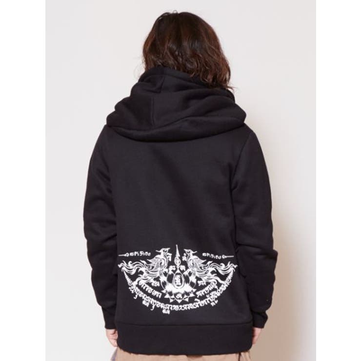 チャイハネ】バックプリントMEN'Sフードジャケット[品番：ACNW0009242