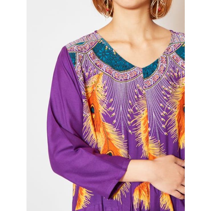 チャイハネ Yul 孔雀柄プリント変形ワンピース 品番 Acnw チャイハネ チャイハネ のレディースファッション通販 Shoplist ショップリスト