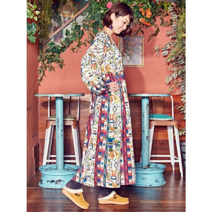 チャイハネ ネイティブアメリカン柄vネックロングワンピース 品番 Acnw チャイハネ チャイハネ のレディースファッション 通販 Shoplist ショップリスト