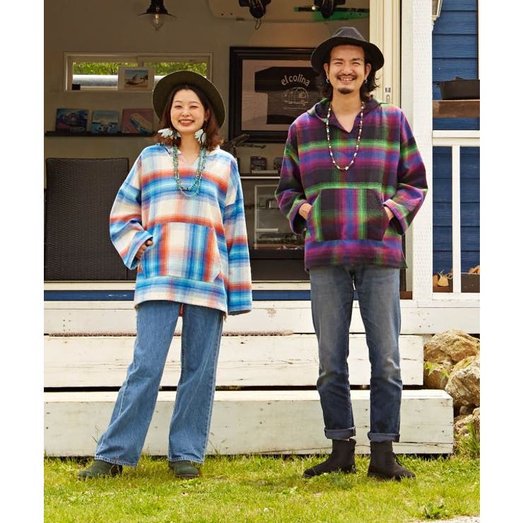 チャイハネ 南インドの織り布 チェック柄メキシカンパーカー 品番 Acnw チャイハネのメンズ ファッション通販 Shoplist ショップリスト