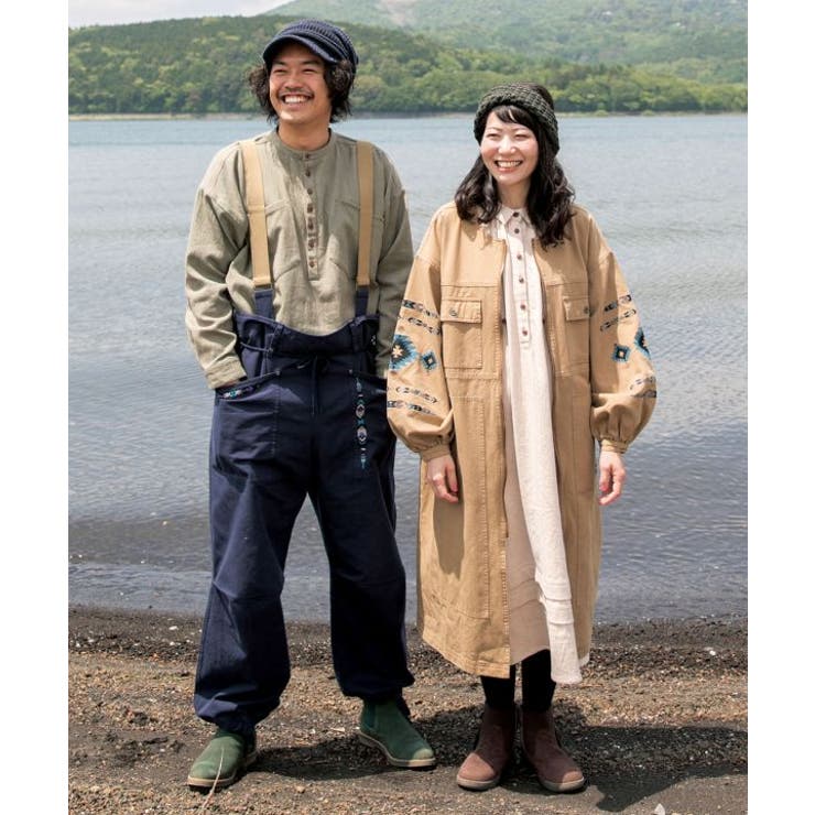 チャイハネ】grn×Amina ヴァーニン刺繍ノーカラージャケット