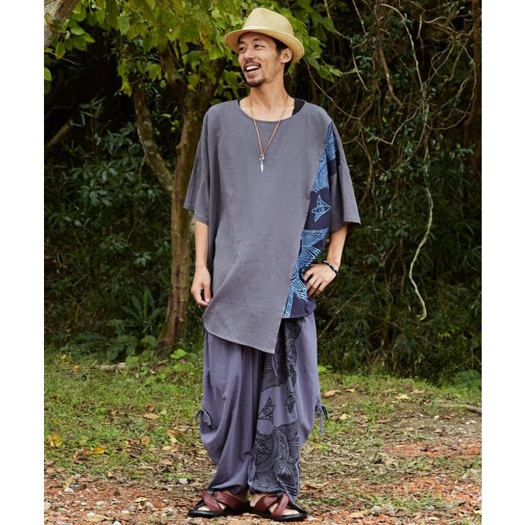 【チャイハネ】スキナド変形MEN'Sワイドパンツ | アミナコレクション | 詳細画像1 