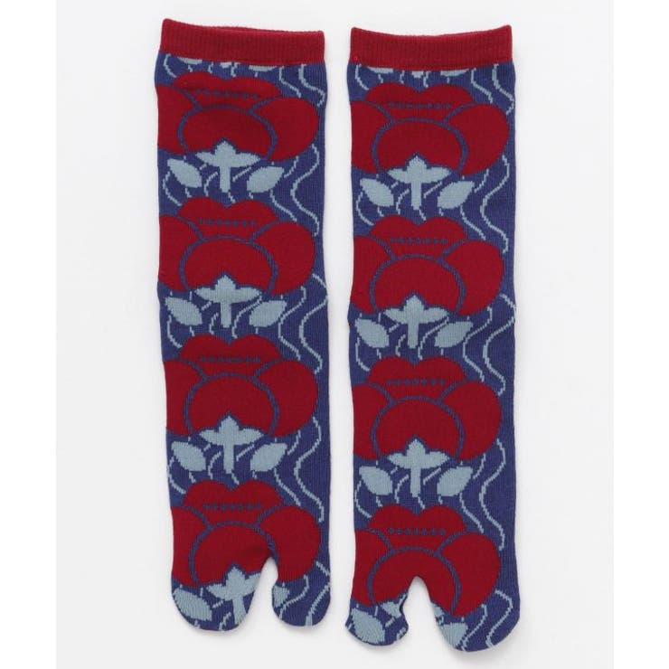 【カヤ】足袋型くつ下23～25cm レトロモダン梅 | アミナコレクション  | 詳細画像1 