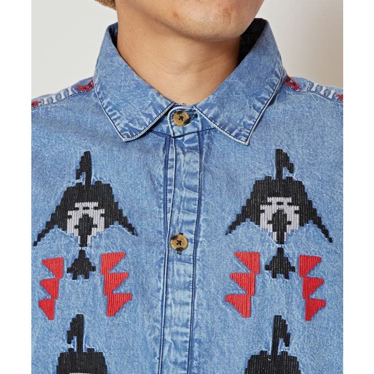 ソンデニ刺繍MEN'Sロングシャツ ライトブルー ソンデニ刺繍MEN'Sロングシャツ ライトブルー - メルカリ