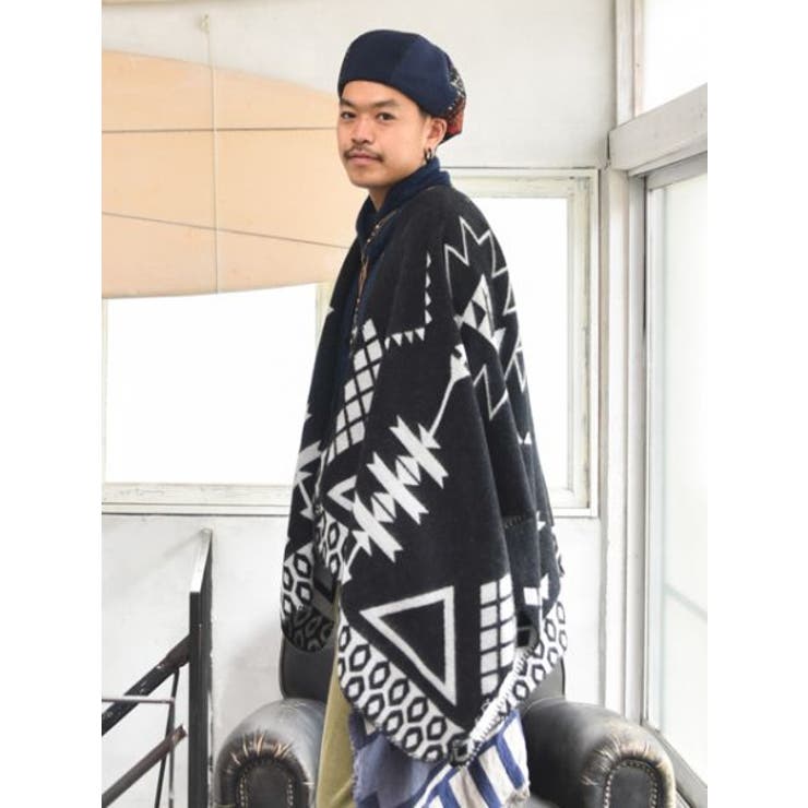 チャイハネ】ネイティブ柄ポンチョショール[品番：ACNW0008862