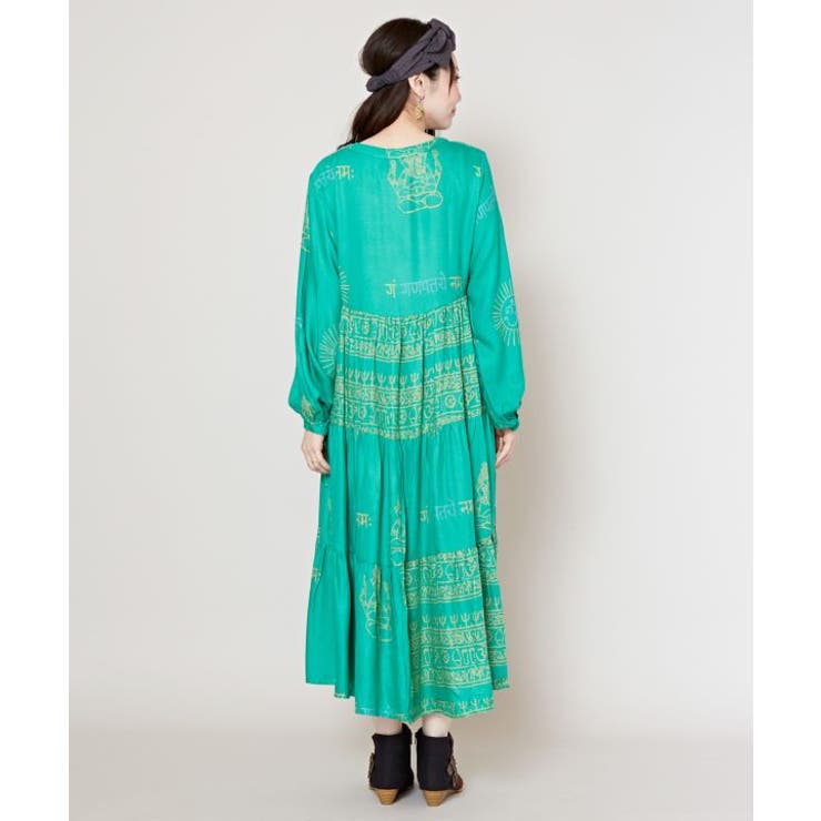 チャイハネ】インティアティアードワンピース（ワンピース