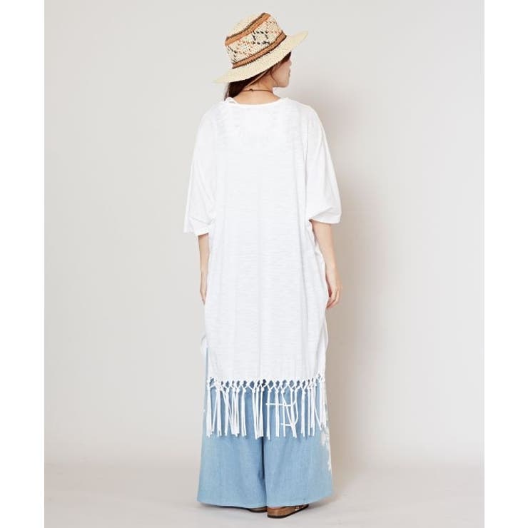 【チャイハネ】ボヘアンフリンジTシャツワンピース | アミナコレクション  | 詳細画像2 