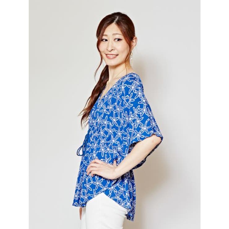 【Kahiko】スターフィッシュ柄ビッグシルエットトップス | アミナコレクション  | 詳細画像2