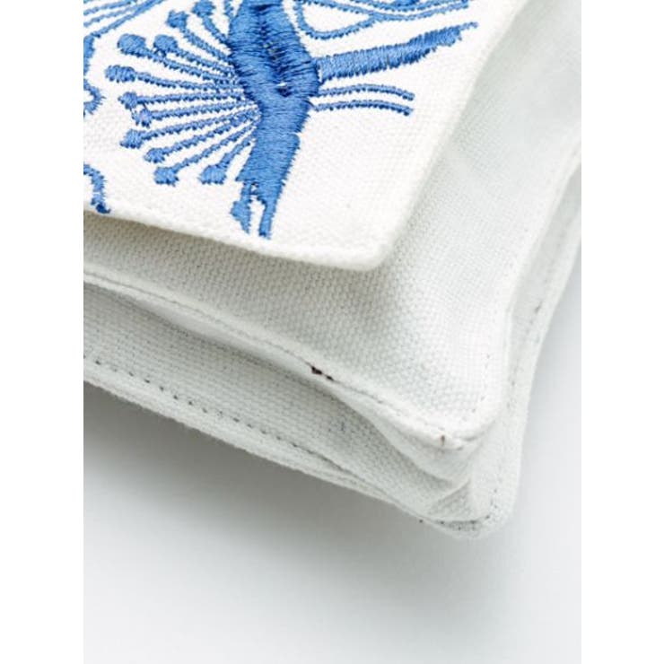 【カヤ】花刺繍ミニクラッチバッグ 平ポーチ | アミナコレクション  | 詳細画像3