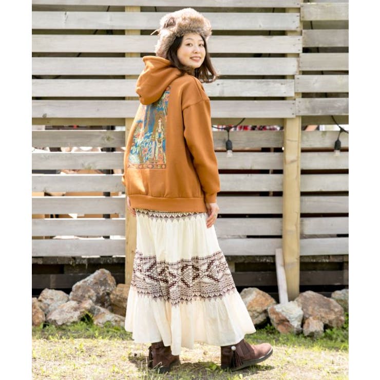 チャイハネ】ボヘーノ刺繍ティアードスカート[品番：ACNW0016757