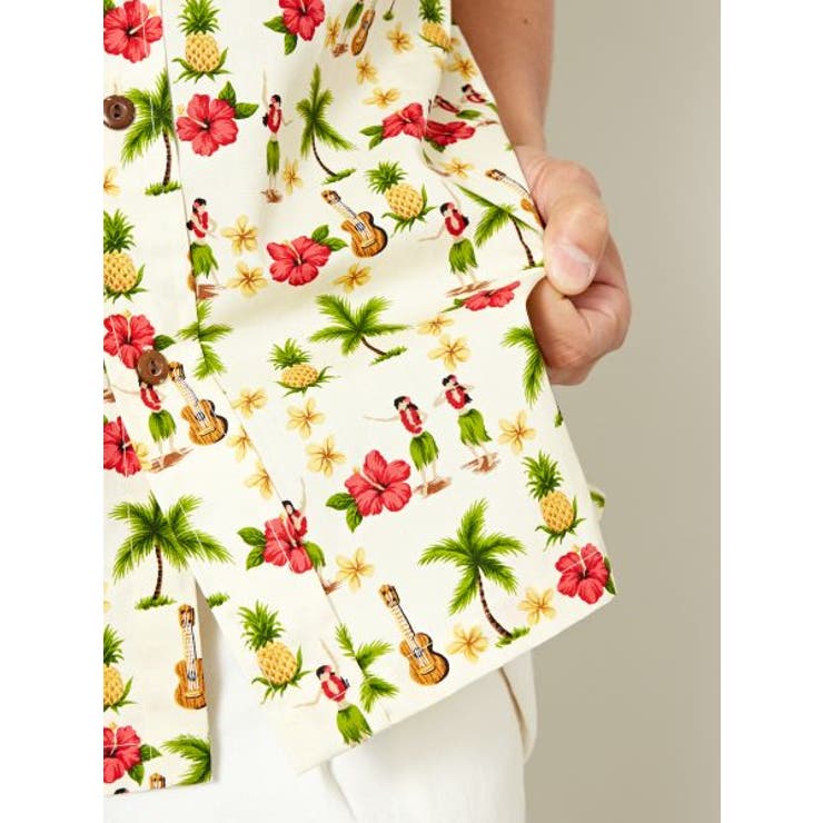 Kahiko】TWO PALMS フラギャルズMEN'Sアロハシャツ[品番