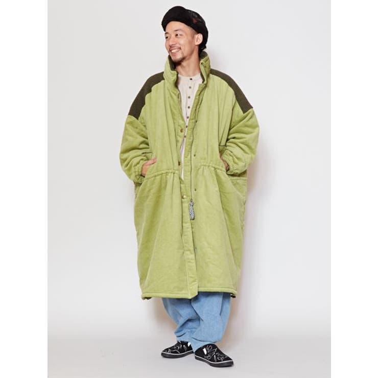 チャイハネ】コーデュロイ＆ボア 中綿ロングコート[品番：ACNW0013484