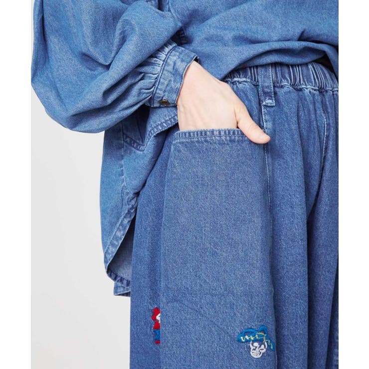 チャイハネ】アイレリブレ刺繍デニムパンツ[品番：ACNW0014006