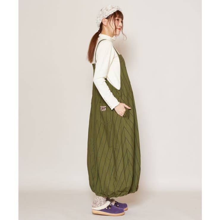 チャイハネ】grn×Amina ストライプコットンツイルサロペット[品番 