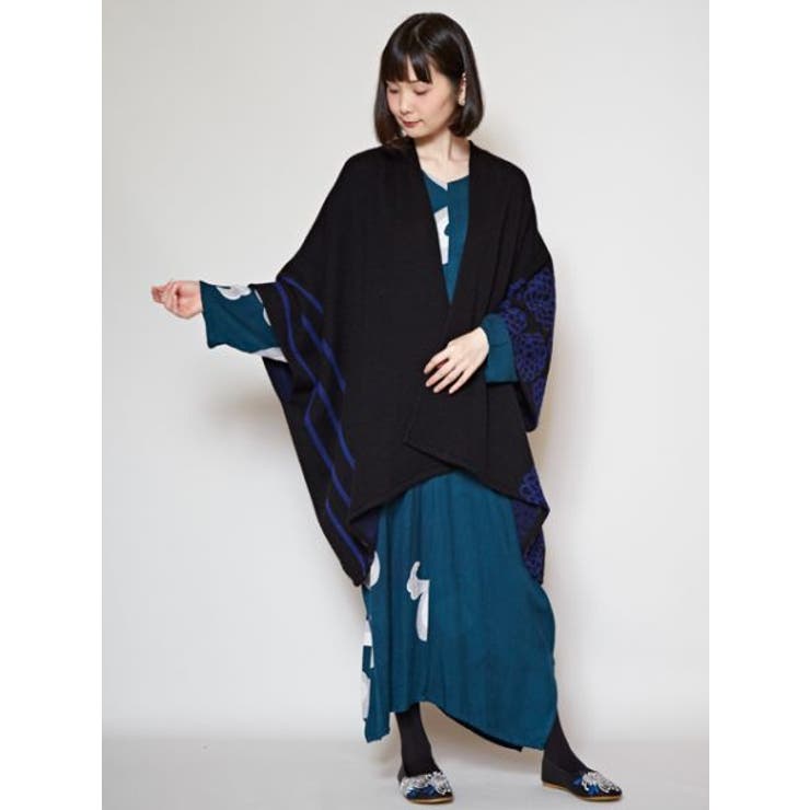 カヤ】-attakee- 菊紋羽織り ビッグシルエットニットカーディガン[品番