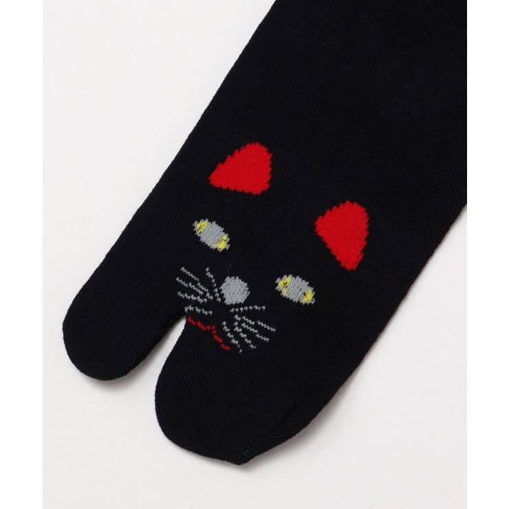 【カヤ】足袋型くつ下23～25cm 福猫 黒 | アミナコレクション  | 詳細画像6 