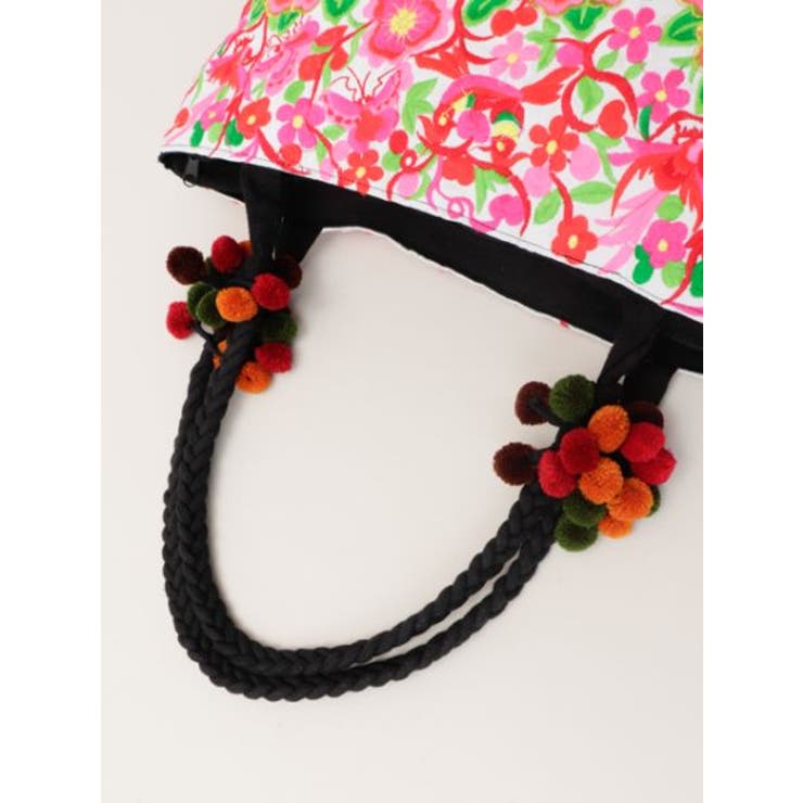 花柄刺繍 和装用バッグ オレンジ系総ビーズ 花柄刺繍 和装用バッグ