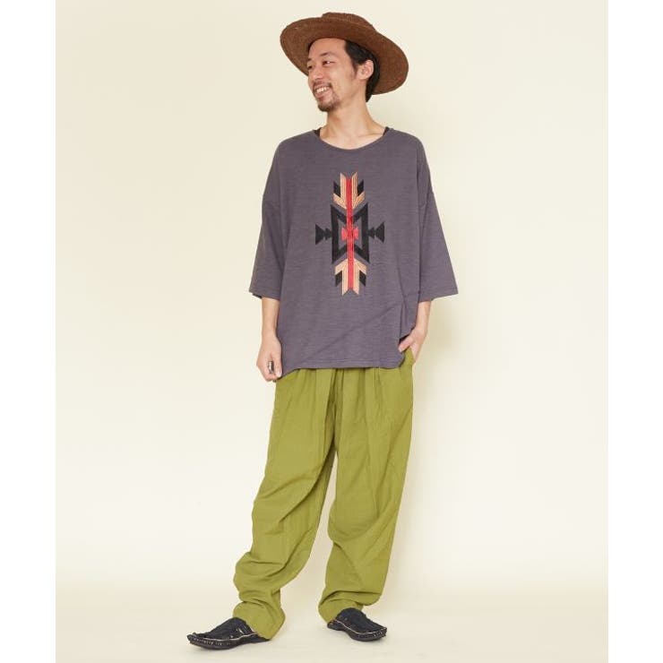 【チャイハネ】オルテガ柄刺繍メンズTシャツ | アミナコレクション | 詳細画像7 