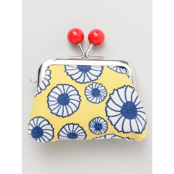 イエロー | 【カヤ】東欧風プリント帆布角がま口 | アミナコレクション 