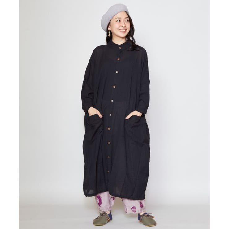 チャイハネ】yul バンドカラーシャツワンピース[品番