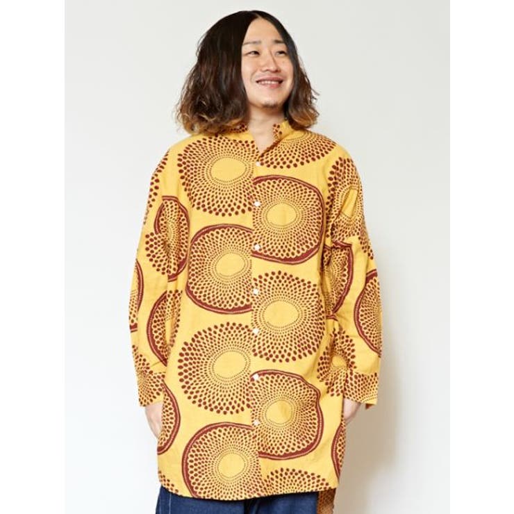 チャイハネ アフリカンプリントバンドカラーmen Sシャツ 品番 Acnw チャイハネのメンズファッション 通販 Shoplist ショップリスト