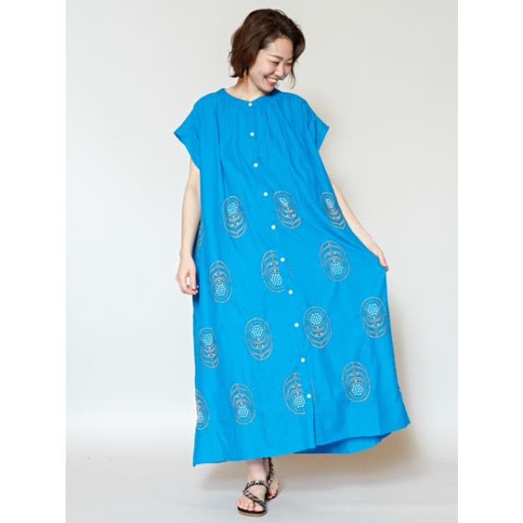 チャイハネ Yul バンドカラーフレンチスリーブ刺繍ワンピース 品番 Acnw チャイハネ チャイハネ のレディースファッション通販 Shoplist ショップリスト