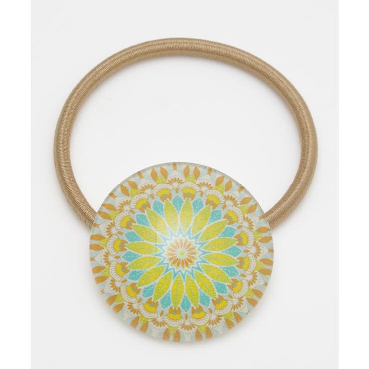 イエロー | 【チャイハネ】曼荼羅模様ガラスヘアゴム | アミナコレクション 