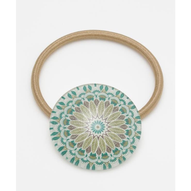 カーキ | 【チャイハネ】曼荼羅模様ガラスヘアゴム | アミナコレクション 