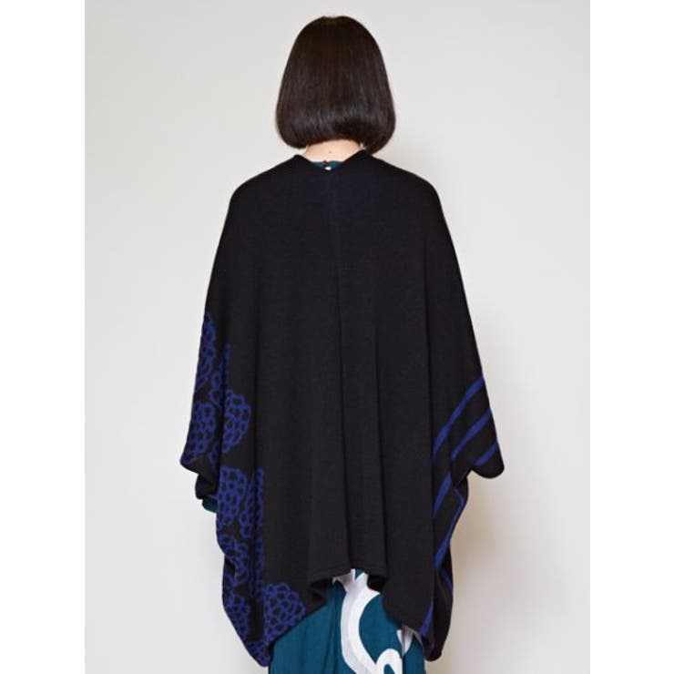 【カヤ】attakee 菊紋羽織り　ビッグシルエットニットカーディガン カヤ】-attakee- 菊紋羽織り ビッグシルエットニットカーディガン[品番
