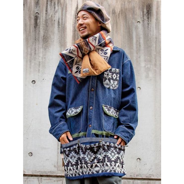 チャイハネ　青色 モッズコート チャイハネ 青色 モッズコート チャイハネコート アナミ 民族系