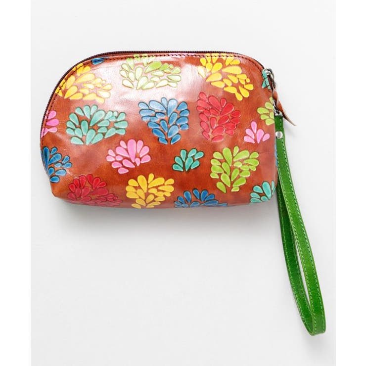 ブラウン | 【チャイハネ】インド伝統山羊革細工 サンティニポーチ | アミナコレクション 