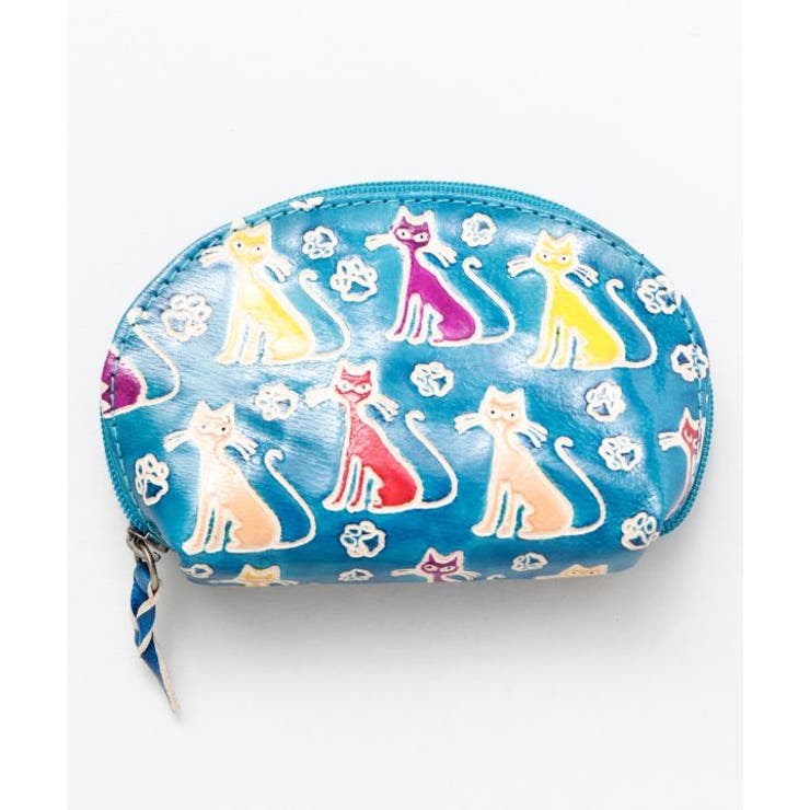 ブルー | 【チャイハネ】インド伝統山羊革細工 サンティニミニポーチ | アミナコレクション 