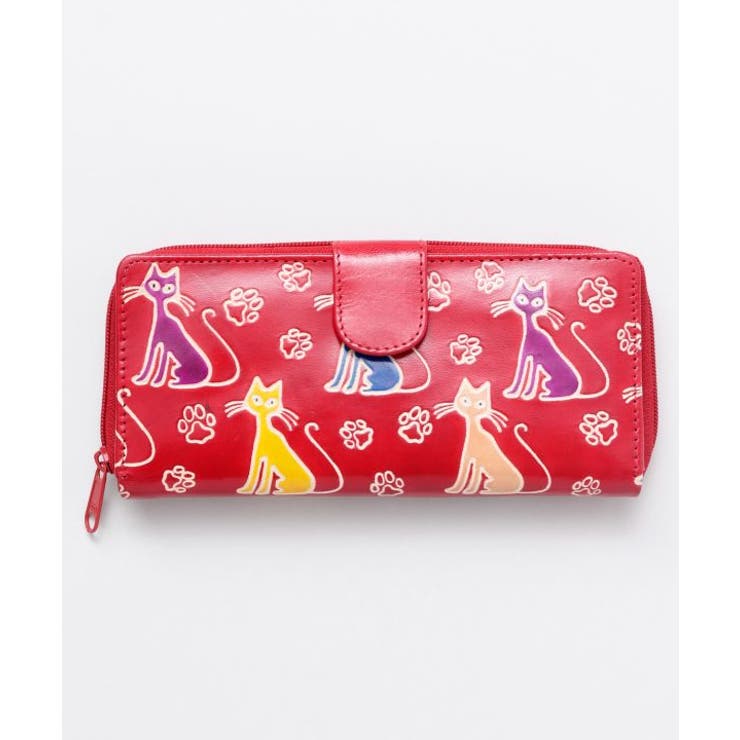 レッド | 【チャイハネ】インド伝統山羊革細工 サンティニウォレット 長財布 | アミナコレクション 