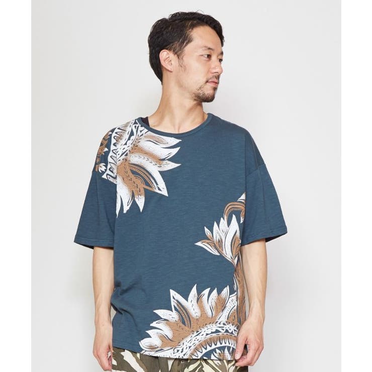 グリーン | 【チャイハネ】リゾートトライバルメンズTシャツ | アミナコレクション