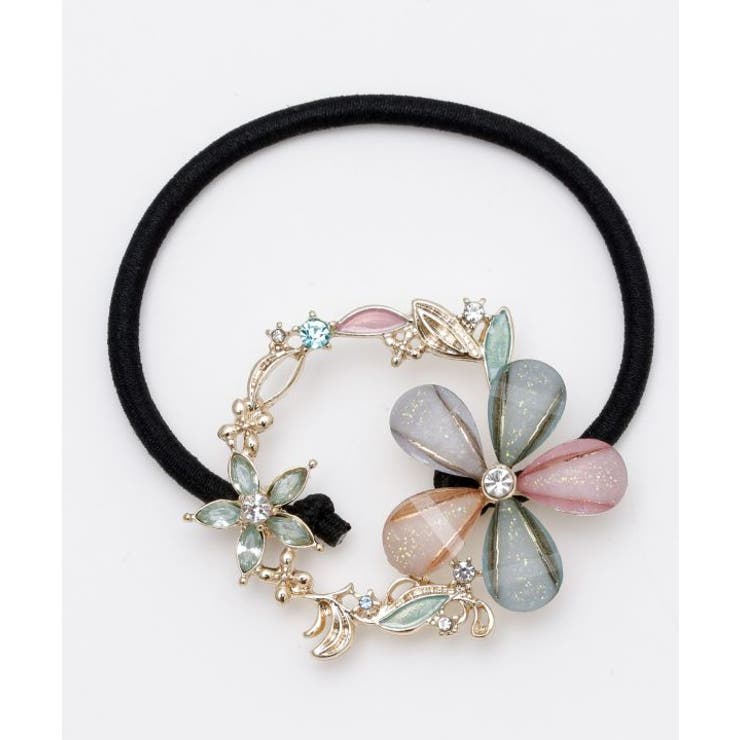 ブルー | 【欧州航路】フラワーブーケヘアゴム | アミナコレクション 