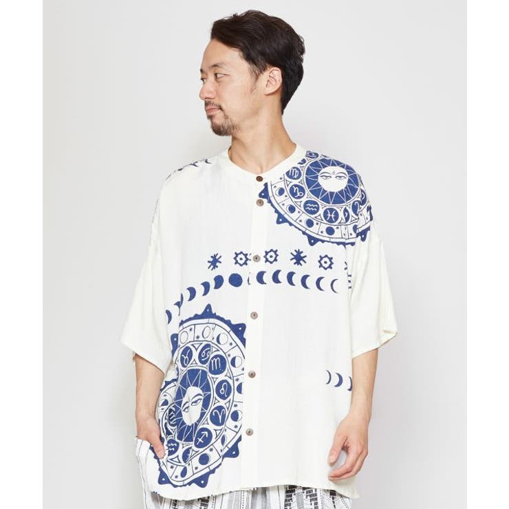 ホワイト | 【チャイハネ】サンムーンMEN'Sシャツ | アミナコレクション