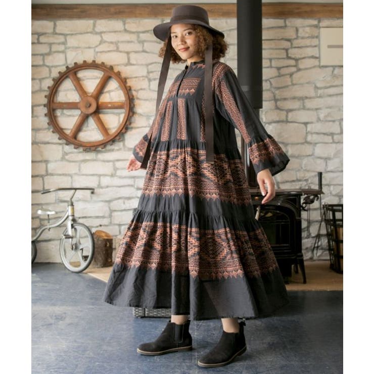 チャイハネ】ボヘーノ刺繍ティアードワンピース[品番：ACNW0016566]｜チャイハネ （チャイハネ ）のレディースファッション通販｜SHOPLIST（ショップリスト）