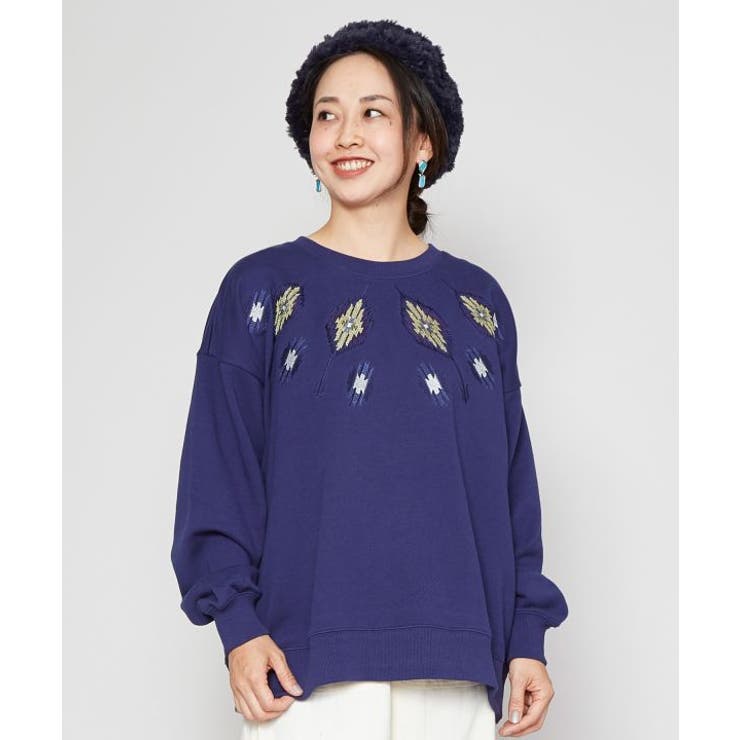 新品 チャイハネ Amina アミナネイティブ柄刺繍トップス ツクバノTOP