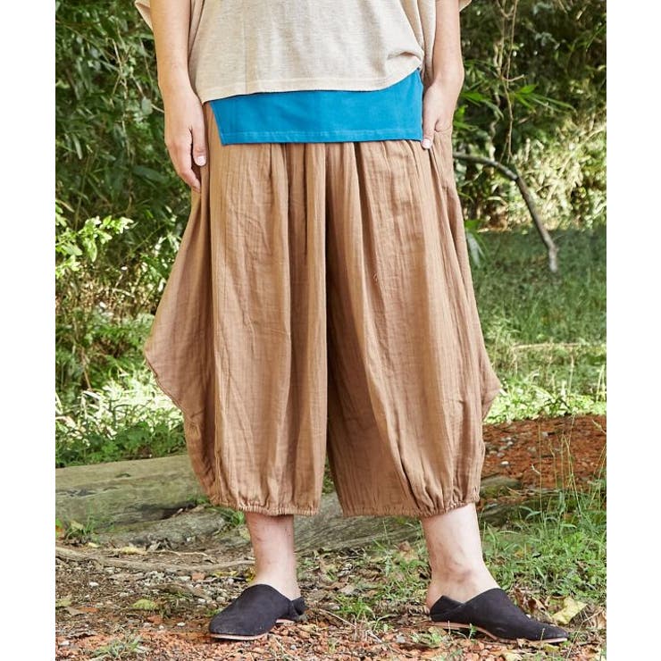 ブラウン | 【チャイハネ】ダブルガーゼMEN'S変形パンツ | アミナコレクション