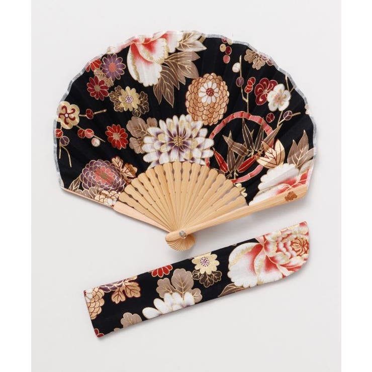 ブラック | 【カヤ】爛漫扇子 | アミナコレクション 