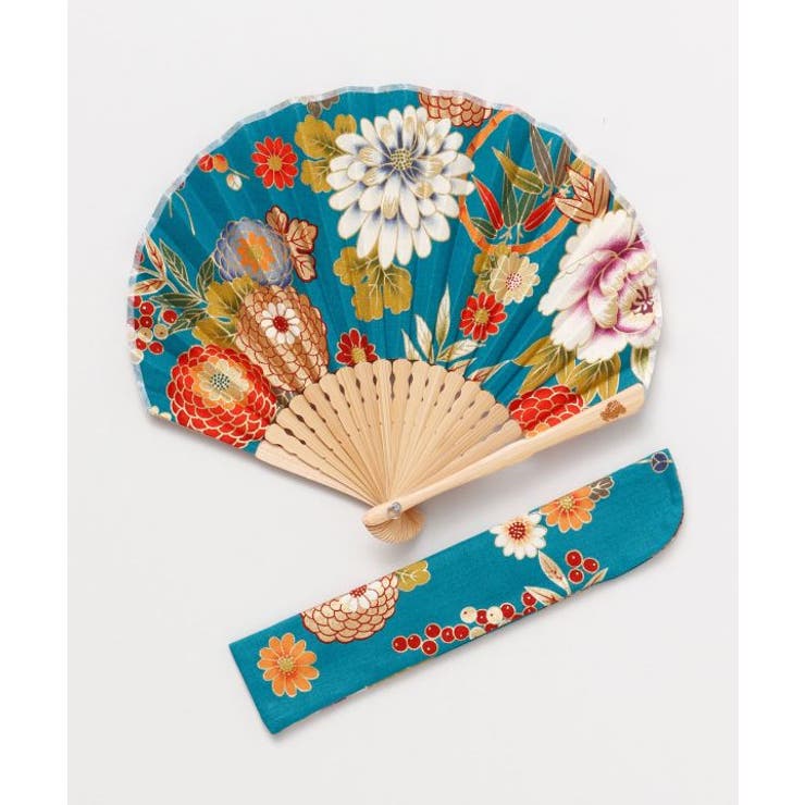 ブルーグリーン | 【カヤ】爛漫扇子 | アミナコレクション 