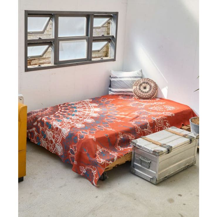 レッド | 【チャイハネ】マンダラ模様ループ付きマルチクロス270 | アミナコレクション 