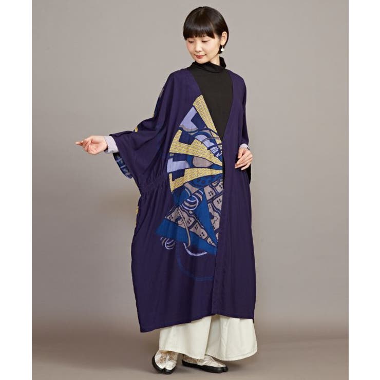 ダークパープル | 【カヤ】花鳥風月UV長羽織 | アミナコレクション 