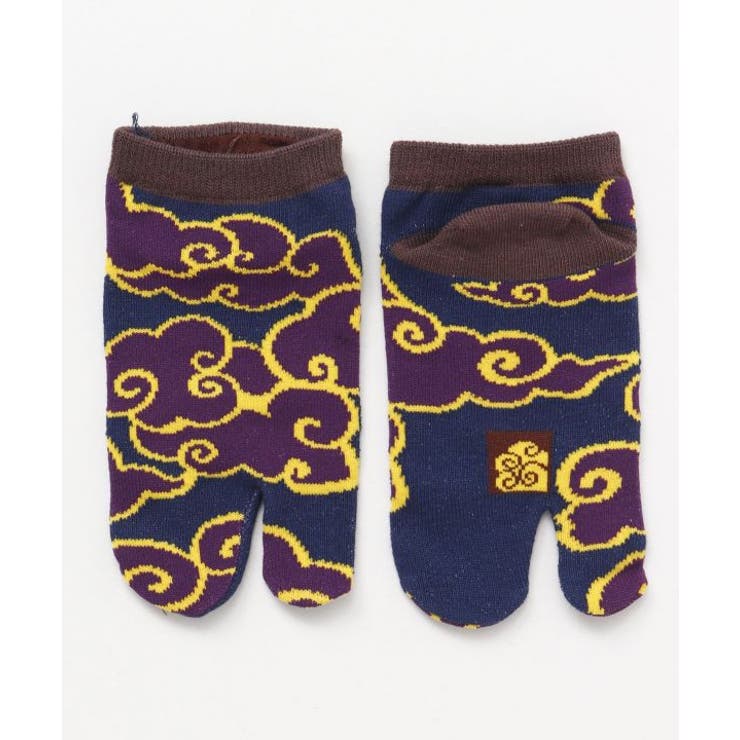 ネイビー | 【カヤ】わらべ足袋型くつ下18～21cm 瑞雲 | アミナコレクション 