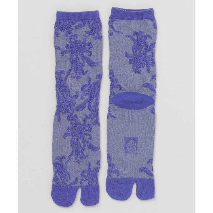 パープル | 【カヤ】フロート編み菊 足袋型靴下（23-25cm） | アミナコレクション 