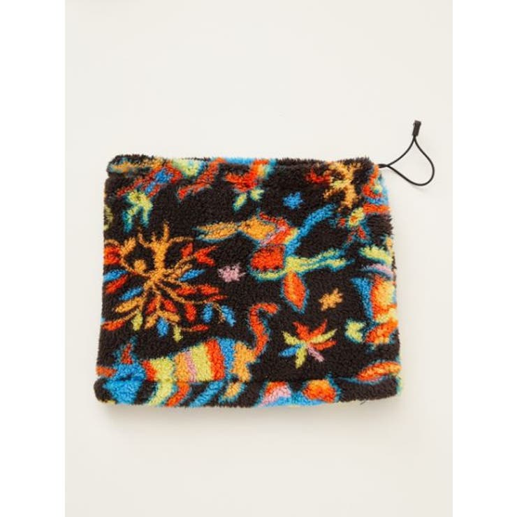 ブラック | 【チャイハネ】メキシカン柄アミーゴボアネックウォーマー | アミナコレクション