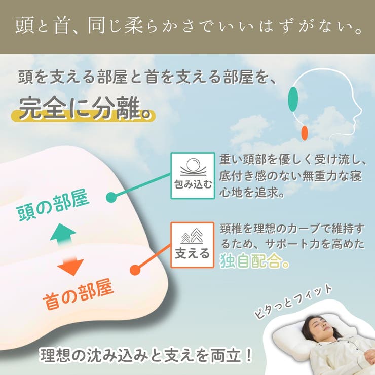 カラダにフィットする枕 / 枕カバー付 | FLEFIMA | 詳細画像3 